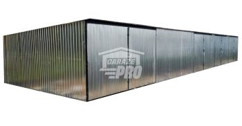 GARAŻ BLASZANY RZĄD 17,5m x 5m - spad tył 4x Brama ocynk  GP239
