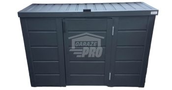 Zabudowa koszy na śmieci wiata śmietnikowa obudowa kubłów 177x65x110 cm 3x120L antracyt GP330