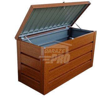 Skrzynia ogrodowa metalowa kufer 150x60x70cm złoty dąb GP526